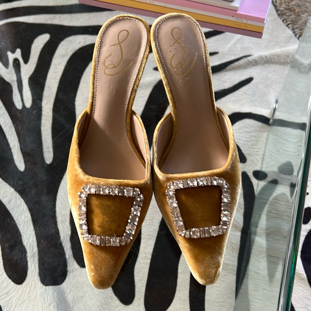 NWT Sam Edelman rhinestone and velvet mules.